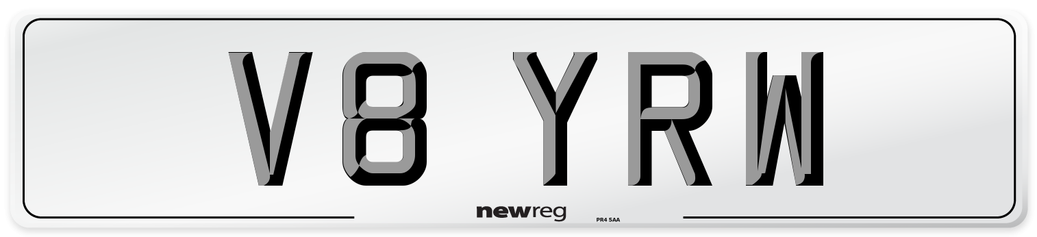 V8 YRW Number Plate from New Reg